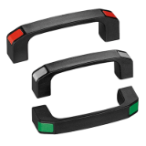 Series KA | Industrial Handles - Bow handles for machinery and industrial equipment: plastic / polyamide, caps in red, green, blue, yellow, gray or black
