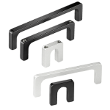 Series R1 | Industrial Handles - Bow handles / machine handles for electronics and industrial equipment: aluminum, black, white, silver or natural color