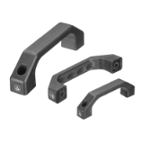 Series RG | Industrial Handles - Bow handles / machine handles for industrial equipment and wet areas: plastic / polyamide, solid, black or orange