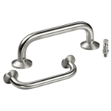Series EB | Industrial Handles - Bow handles / machine handles for industrial equipment: stainless steel, front or rear mounting