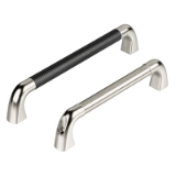 Series EU | Industrial Handles - Bow handles / machine handles for industrial equipment: stainless steel, with or without plastic covering, front or rear mounting