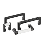 Series UG-02 | Industrial Handles - Tubular handles / machine handles for industrial equipment: MS threaded bushings, aluminum, plastic / polyamide, heavy duty