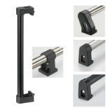 Series RR | Industrial Handles - Tubular handles / machine handles for industrial equipment: aluminum, with or without plastic coating, heavy duty