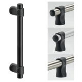 Series VR | Industrial Handles - Bow handles / tube handles / machine handles for industrial equipment: aluminum, stainless steel, plastic /polyamide, round, end caps