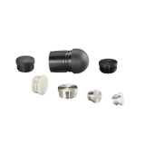 Series RK-AL | Industrial Handles - Tube caps for tubular / bow / machine handles: aluminum